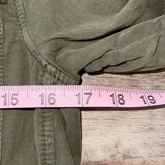TopShop Women’s Elsa 4 Pockets Button Front Utility Jacket Army Green Size 2 - Picture 7 of 8